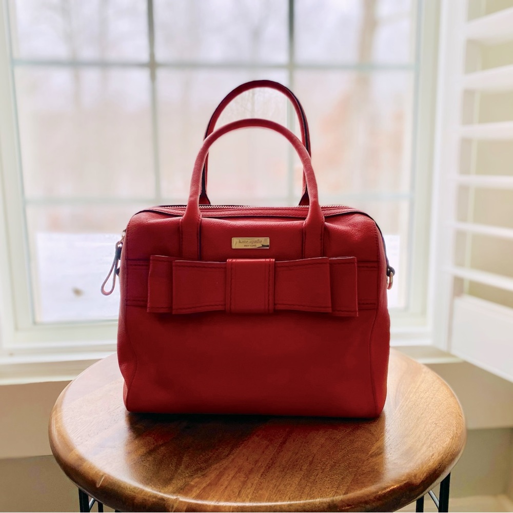 Red Kate Spade Satchel with Bow
